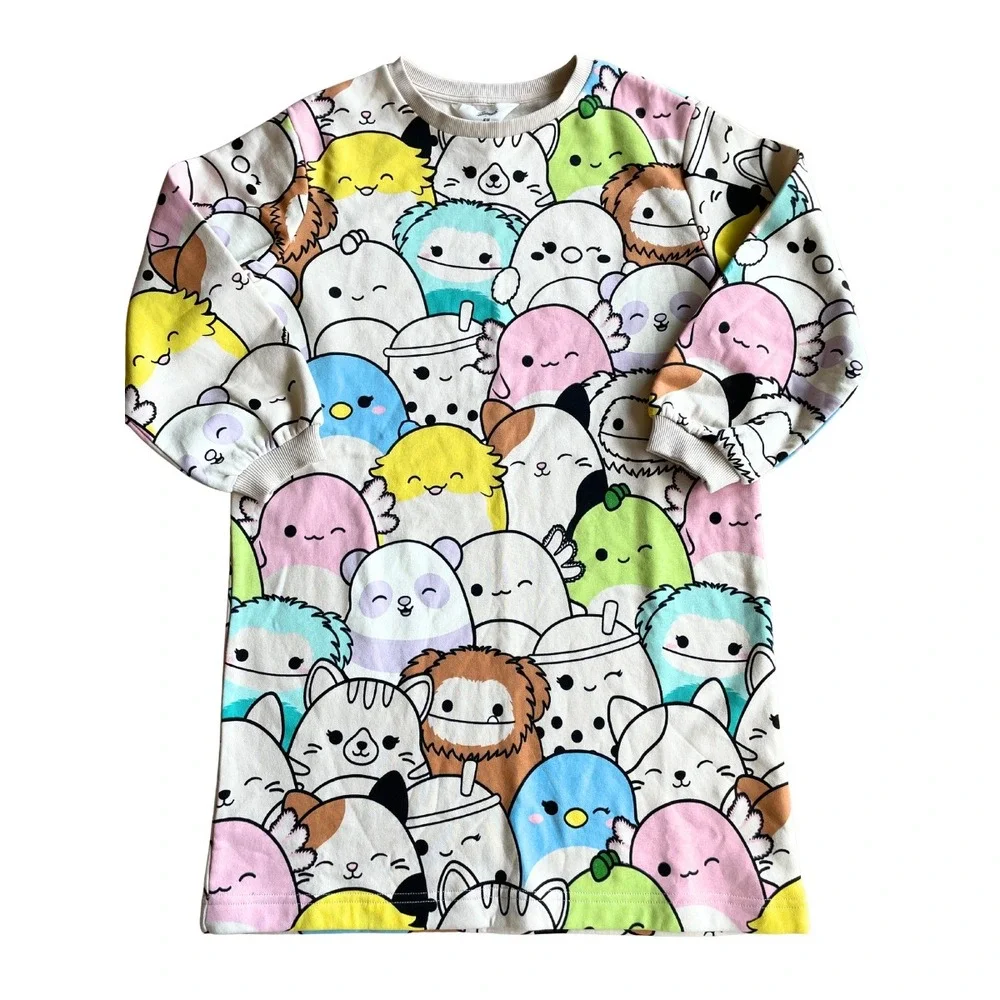 H&M x Original Squishmallows Pattern Sweater Sweatshirt Dress - Sz 6/7